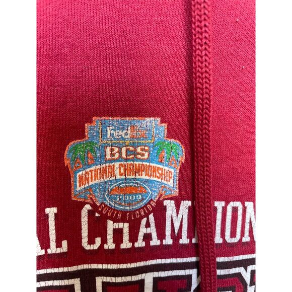 Oklahoma Sooners 2009 National Championship Hoodie Sweatshirt Red Medium - Picture 4 of 5